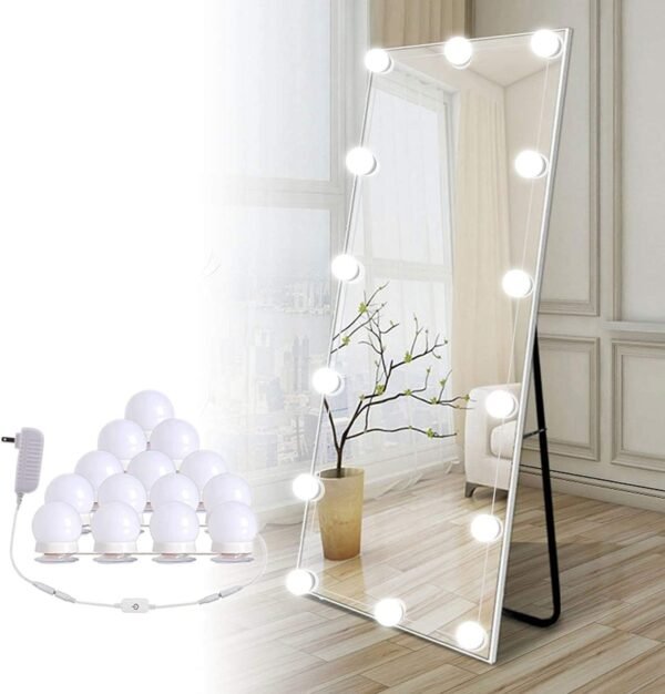 61FrclFXQ3L._AC_SL1500.jpg Brightown Vanity Lights for Mirror, 10 Bulbs Dimmable Mirror Lights Stick On, 11.8Ft Adjustable Length Makeup Light, Vanity Lighting Fixtures for Hollywood Mirror(No Mirror Included)
