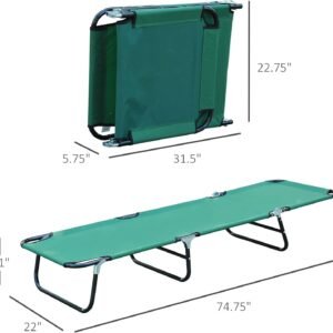 61IGpRAEE8L._AC_SL1500.jpg Outsunny Folding Chaise Lounge Pool Chairs, Outdoor Sun Tanning Chairs with 5-Level Reclining Back, Steel Frame for Beach, Yard, Patio, Green