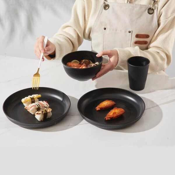 61ILb5G4NoL._AC_SL1000.jpg 18pcs Wheat Straw Dinnerware Sets Kitchen Plates and Bowls Set, HXYPN Unbreakable Dinner Plates Cereal Bowls Drinking Cups Reusable Dishes Set Microwave Dishwasher Safe Plates