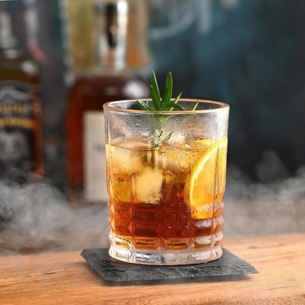 Old Fashioned Whiskey Glasses Set of 4, 11oz Bourbon Glass Set Rock Glass for Cocktail Drinks Scotch, Lowball Drinking Bar Glassware Thick Short Tumbler Drinkware Men Gift