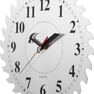 61LZIl3LUbL._AC_SL1500.jpg 12 Inch Metal Wall Clock with Circular Saw Blade Dial, Handsaw and Hammer Pointer,Great Decor for Garage,Workshop and Man Cave