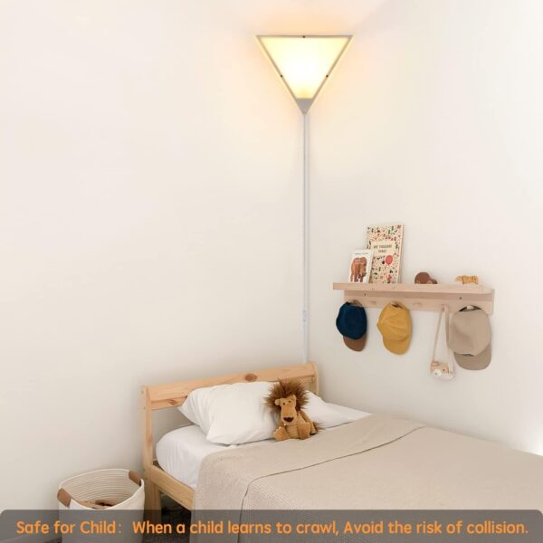Corner Ceiling Light 1 Pack，Corner Wall Lights for Living Room Modern Corner Plug in Lights with White Acrylic Shade Corner Lights for Bedroom Kids Room Apartment