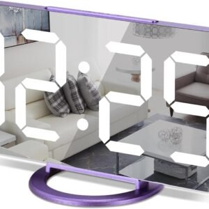61NM4FsC7lL._AC_SL1500.jpg Digital Alarm Clock,7 in LED Mirrored Clocks Large Display,with 2 USB Charger Ports,Auto Dim,Night Mode,Modern Desktop Electronic Clocks for Bedroom Home Office Decor - Gold