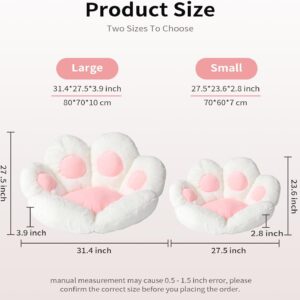 Ditucu Cat Paw Cushion Kawaii Chair Cushions 27.5 x 23.6 inch Cute Stuff Seat Pad Comfy Lazy Sofa Office Floor Pillow for Gaming Chairs Room Decor White