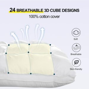 61PWjhC1HJL._AC_SL1500.jpg Soft Pillows Queen Size for Sleeping, Support Bed Pillows, Fluffy Down Alternative Pillow, Luxury Hotel Gel Pillows for Side Sleeping (White)