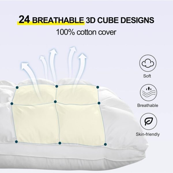 61PWjhC1HJL._AC_SL1500.jpg Soft Pillows Queen Size for Sleeping, Support Bed Pillows, Fluffy Down Alternative Pillow, Luxury Hotel Gel Pillows for Side Sleeping (White)