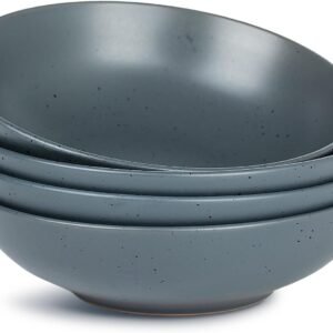 famiware Moon Pasta Bowls Set of 4, Large Salad Bowls, 8.75 Inch Ceramic Bowls for Serving Dinner, Microwave and Dishwasher Safe, Multi-color