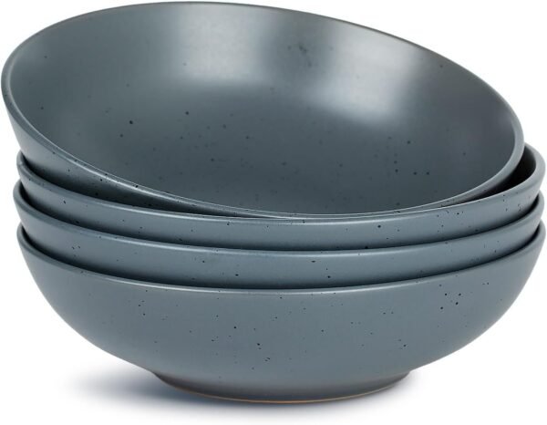 famiware Moon Pasta Bowls Set of 4, Large Salad Bowls, 8.75 Inch Ceramic Bowls for Serving Dinner, Microwave and Dishwasher Safe, Multi-color