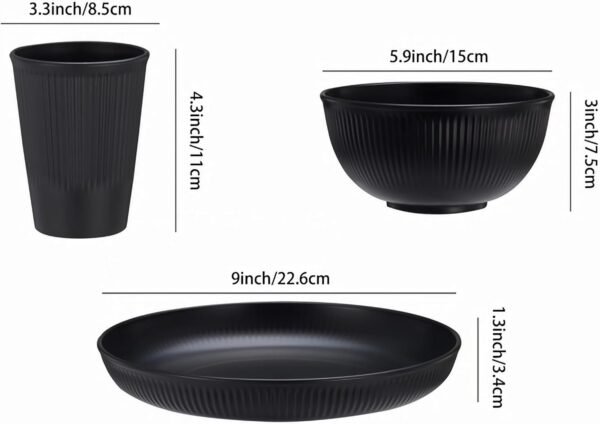 61QCLC-YZSL._AC_SL1500.jpg 18pcs Wheat Straw Dinnerware Sets Kitchen Plates and Bowls Set, HXYPN Unbreakable Dinner Plates Cereal Bowls Drinking Cups Reusable Dishes Set Microwave Dishwasher Safe Plates