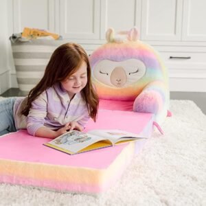 61VIsfFs1vL._AC_SL1500.jpg Soft Landing Elite Premium Character Sofa Seat & Transformable Fold-Out Lounger with Carrying Handle – Leopard