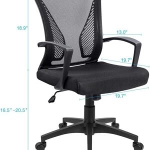 61VvCNoiOZL._AC_SL1000.jpg Furmax Office Chair Mid Back Swivel Lumbar Support Desk Chair, Computer Ergonomic Mesh Chair with Armrest (Black)