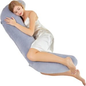Full Body Pillow for Side Sleeper,60"*22"*11" Swan Body Pillow with Skin-Friendly Pillowcase,Ergonomic Pregnancy Body Pillow for Head,Belly,Back,Legs and HIPS Relief