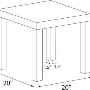 Ameriwood Home Parsons End Table, White
