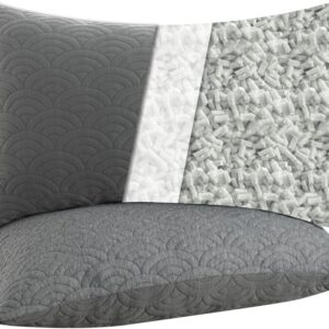 Memory Foam Pillows Queen Size Set of 2 Adjustable Cool Pillow for Side Back Stomach Sleepers Luxury Gel Pillow with Washable Cover