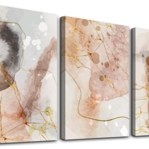 MHARTK66 Canvas Wall Art For Living Room Office Wall decor Abstract Geometry Mountain Wall Artworks Pictures for Bedroom 3 Panels bathroom Wall Paintings posters Home Decoration 12x16 inch 3 piece