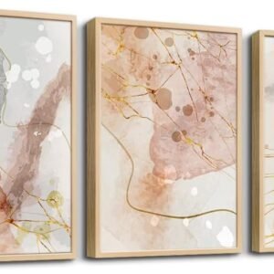 MHARTK66 Canvas Wall Art For Living Room Office Wall decor Abstract Geometry Mountain Wall Artworks Pictures for Bedroom 3 Panels bathroom Wall Paintings posters Home Decoration 12x16 inch 3 piece