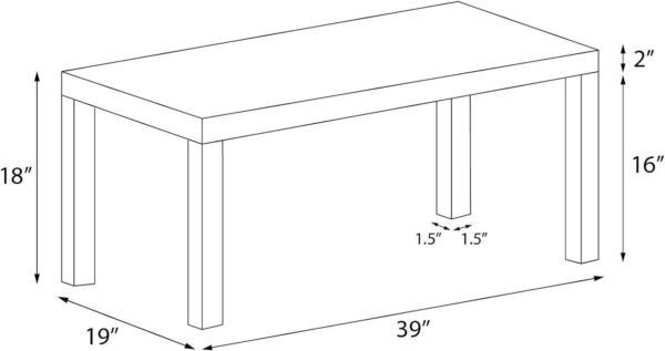 Ameriwood Home Parsons Coffee Table, Espresso