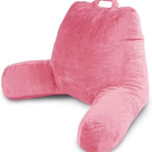 Milliard Reading Pillow with Shredded Memory Foam, Large Adult Backrest with Arms, Back Support for Sitting Up in Bed with Washable Cover (Sit up Pillow) Brown