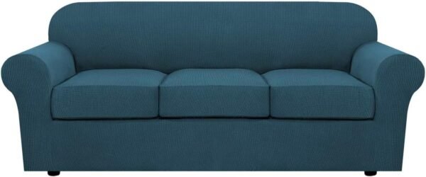 61bJcSaweRL._AC_SL1500.jpg H.VERSAILTEX 3 Piece Stretch Sofa Covers for 2 Cushion Sofa Couch Covers for Living Room Furniture Cover (Base Cover Plus 2 Seat Cushion Covers) Thicker Jacquard Fabric(Large Sofa, Grey)