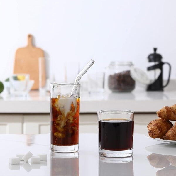 61cbnbzNqqL._AC_SL1500.jpg 12-Pack 12oz Glass Cups with Straws, Drinkware Glasses Set for Water, Coffee, Cocktails