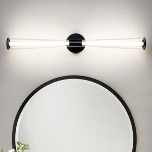 KAISITE Gold Bathroom Light Fixture - Modern Bathroom Vanity Light Dimmable LED Bathroom Sconce Wall Lighting Fixture with Double Layer Shades 13W 4000K 23inch Bath Vanity Light Bar Over Mirror