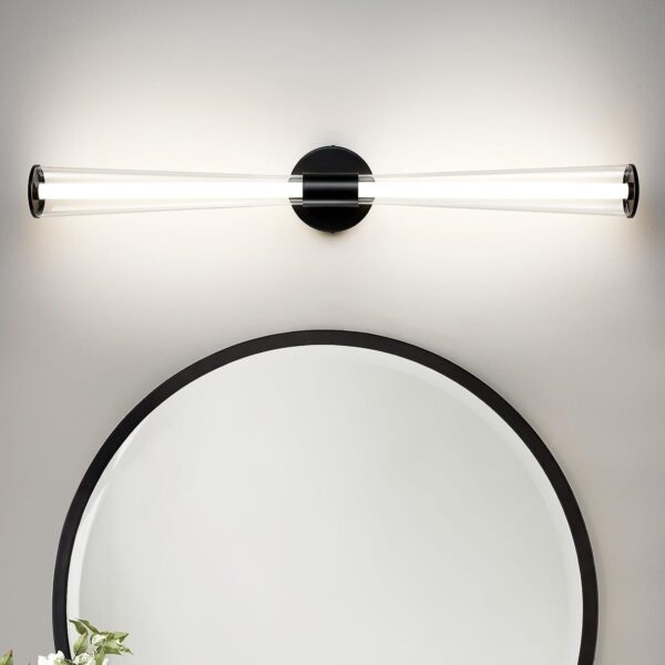 KAISITE Gold Bathroom Light Fixture - Modern Bathroom Vanity Light Dimmable LED Bathroom Sconce Wall Lighting Fixture with Double Layer Shades 13W 4000K 23inch Bath Vanity Light Bar Over Mirror