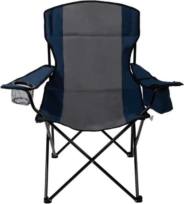 61etNyWCy1L._AC_SL1500.jpg Quad Camp Chair w/ Built-In Cooler and Cup Holder, Includes Carry Bag - Navy/Gray