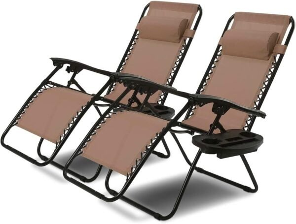 Folding Patio Lawn Beach Recliner Outdoor Zero Gravity Lounge Chair, 1 PC, Navy