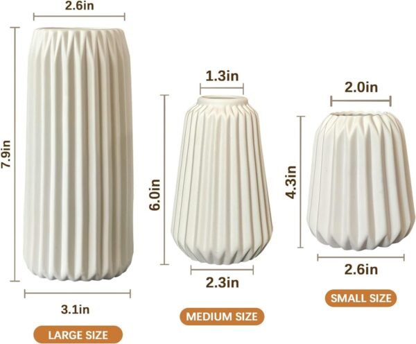 61gTrKNM7iL._AC_SL1500.jpg White Ceramic Vase -Set of 3 Boho for Modern Home Decor,Nordic Minimalism Decor Office Entryway Living Room Centerpiece Table Decorations Vases