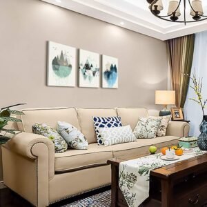 MHARTK66 Canvas Wall Art For Living Room Office Wall decor Abstract Geometry Mountain Wall Artworks Pictures for Bedroom 3 Panels bathroom Wall Paintings posters Home Decoration 12x16 inch 3 piece