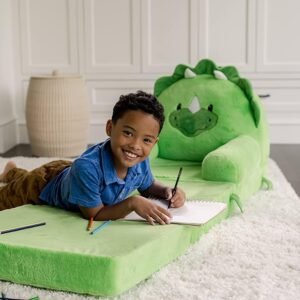 61hThJ2nmdL._AC_SL1500.jpg Soft Landing Elite Premium Character Sofa Seat & Transformable Fold-Out Lounger with Carrying Handle – Leopard