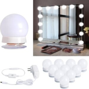 61i719Y6vqL._AC_SL1500.jpg Brightown Vanity Lights for Mirror, 10 Bulbs Dimmable Mirror Lights Stick On, 11.8Ft Adjustable Length Makeup Light, Vanity Lighting Fixtures for Hollywood Mirror(No Mirror Included)