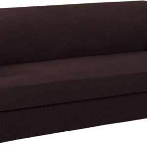 H.VERSAILTEX High Stretch Jacquard 2 Pieces Sofa Cover Couch Cover Furniture Sofa Slip Covers for Living Room, Polyester Spandex Jacquard Fabric Suit for T Cushion/Box Cushion (Sofa 72"-88", Navy)