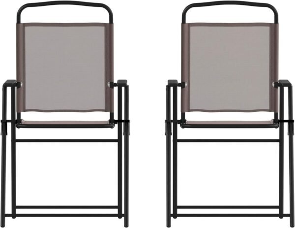 61m8xI6curL._AC_SL1500.jpg Flash Furniture Mystic Folding Patio Sling Chairs, Outdoor Textilene Lawn Chairs with Armrests, Set of 2, Navy