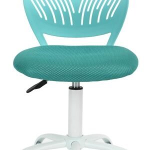 FurnitureR Teens Girls Task Chair 360 Swivel, Low Mid PP Mesh Back Fabric Seat, Height Adjustable, Rolling Castor, W15.7inces x D15.2inces x H29.5-34.2inches (Rose)