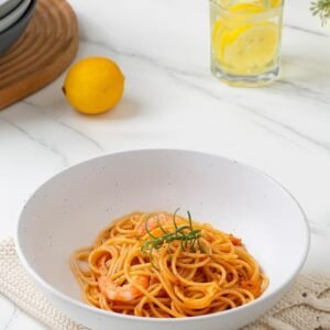 famiware Moon Pasta Bowls Set of 4, Large Salad Bowls, 8.75 Inch Ceramic Bowls for Serving Dinner, Microwave and Dishwasher Safe, Multi-color