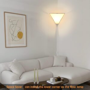 Corner Ceiling Light 1 Pack，Corner Wall Lights for Living Room Modern Corner Plug in Lights with White Acrylic Shade Corner Lights for Bedroom Kids Room Apartment