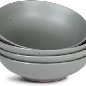 famiware Moon Pasta Bowls Set of 4, Large Salad Bowls, 8.75 Inch Ceramic Bowls for Serving Dinner, Microwave and Dishwasher Safe, Multi-color