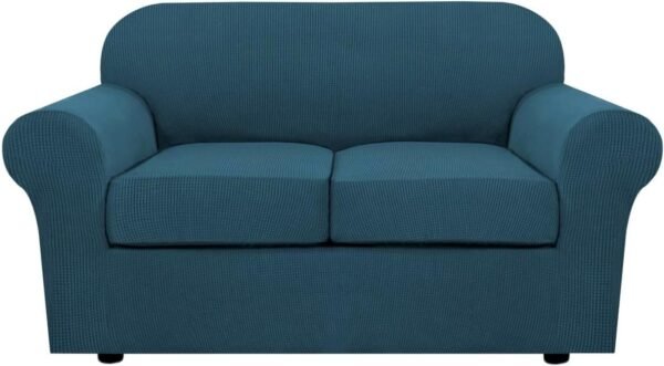 61p5ZNeAWBL._AC_SL1500.jpg H.VERSAILTEX 3 Piece Stretch Sofa Covers for 2 Cushion Sofa Couch Covers for Living Room Furniture Cover (Base Cover Plus 2 Seat Cushion Covers) Thicker Jacquard Fabric(Large Sofa, Grey)