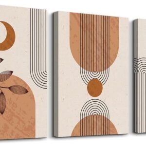 MHARTK66 Canvas Wall Art For Living Room Office Wall decor Abstract Geometry Mountain Wall Artworks Pictures for Bedroom 3 Panels bathroom Wall Paintings posters Home Decoration 12x16 inch 3 piece