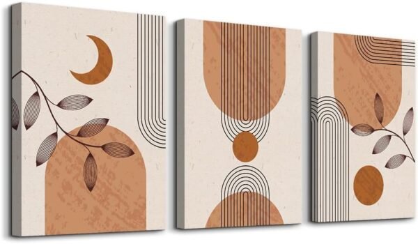 MHARTK66 Canvas Wall Art For Living Room Office Wall decor Abstract Geometry Mountain Wall Artworks Pictures for Bedroom 3 Panels bathroom Wall Paintings posters Home Decoration 12x16 inch 3 piece