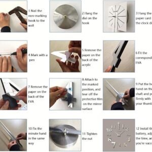 61pcvGJiX1S._AC_SL1000.jpg DIY Wall Clock Modern Large 3D Wall Clock Mirror Stickers Home Office Decor,Silver