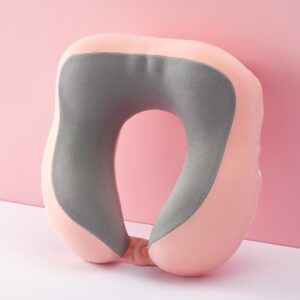 MINISO U-Shaped Neck Pillow Dual-Color Memory Foam Support Neck and Head, Suitable for Airplane, Trains, Self-Driving Cars, Pink