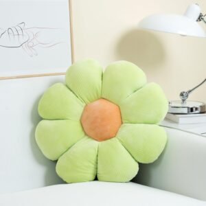 Sioloc Flower Shaped Throw Pillow, Butt Cushion, Floor Pillow,Seating Cushion, Room Decor & Plush Pillow for Bedroom Sofa Chair(Green,15.7'')