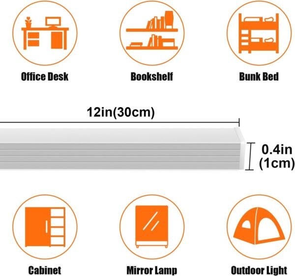 61txtt0D8CL._AC_SL1500.jpg LED Under Cabinet Lighting, Under Cabinet Lights with USB Powered Under Cabinet Lights for Closet Light Bar Under Counter Lighting Work Tables Student Dormitory (Include AC Power Plug)