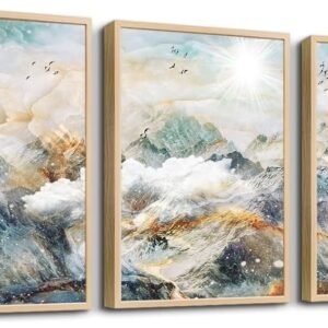 DZRWUBHS Canvas Wall Art For Living Room Modern Family Wall Decorations For Bedroom Office Wall Decor Foggy Forest Trees Landscape Wall Painting Prints Art Pictures Artwork Room Home Decor 3 Piece