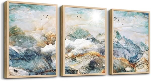 DZRWUBHS Canvas Wall Art For Living Room Modern Family Wall Decorations For Bedroom Office Wall Decor Foggy Forest Trees Landscape Wall Painting Prints Art Pictures Artwork Room Home Decor 3 Piece