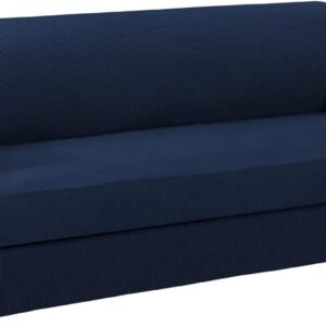 H.VERSAILTEX High Stretch Jacquard 2 Pieces Sofa Cover Couch Cover Furniture Sofa Slip Covers for Living Room, Polyester Spandex Jacquard Fabric Suit for T Cushion/Box Cushion (Sofa 72"-88", Navy)