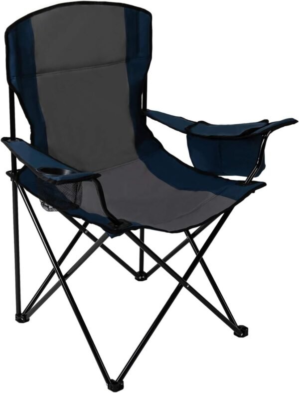 61voJQWGkGL._AC_SL1500.jpg Quad Camp Chair w/ Built-In Cooler and Cup Holder, Includes Carry Bag - Navy/Gray