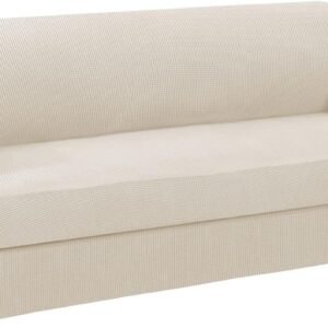 H.VERSAILTEX High Stretch Jacquard 2 Pieces Sofa Cover Couch Cover Furniture Sofa Slip Covers for Living Room, Polyester Spandex Jacquard Fabric Suit for T Cushion/Box Cushion (Sofa 72"-88", Navy)